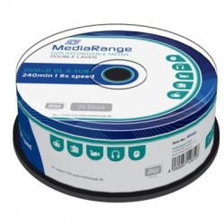 MediaRange DVD+R Dual Layer 240' 8.5GB 8x Cake Box x 25 (MR469) MediaRange DVD+R Dual Layer 240' 8.5GB 8x Cake Box x 25 (MR469)
