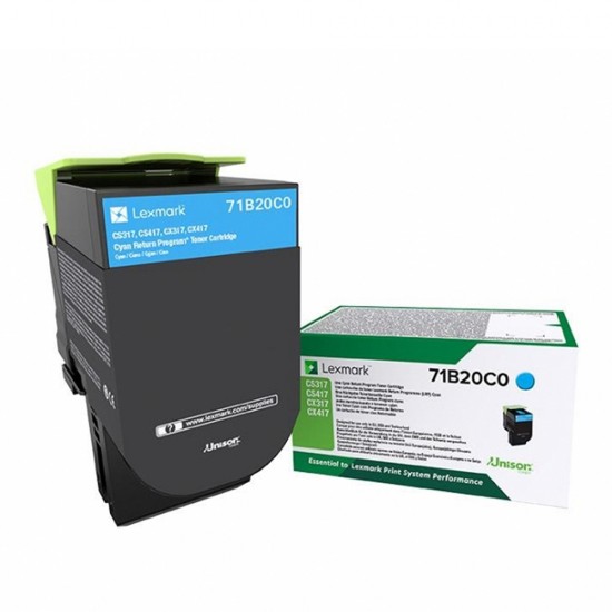 LEXMARK CS/CX317/417/517 TONER CYAN 2.3K (71B20C0) (LEX71B20C0) LEXMARK CS/CX317/417/517 TONER CYAN 2.3K (71B20C0) (LEX71B20C0)