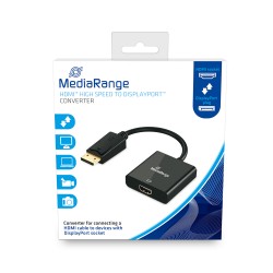 Καλώδιο MediaRange HDMI High Speed to DisplayPort converter, gold-plated, HDMI socket/DP plug, 18 Gbit/s data transfer rate, 20cm, black (MRCS177) Καλώδιο MediaRange HDMI High Speed to DisplayPort converter, gold-plated, HDMI socket/DP plug, 18 Gbit/s data transfer rate, 20cm, black (MRCS177)