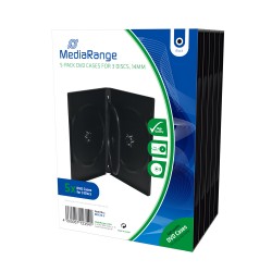MediaRange DVD Case for 3 discs 14mm Black Pack 5 (MRBOX35-3) MediaRange DVD Case for 3 discs 14mm Black Pack 5 (MRBOX35-3)