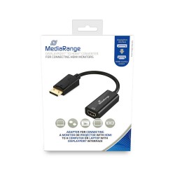Καλώδιο MediaRange HDMI High Speed to DisplayPort converter, gold-plated, HDMI socket/DP plug, 10 Gbit/s data transfer rate, 15cm, black (MRCS175) Καλώδιο MediaRange HDMI High Speed to DisplayPort converter, gold-plated, HDMI socket/DP plug, 10 Gbit/s data transfer rate, 15cm, black (MRCS175)
