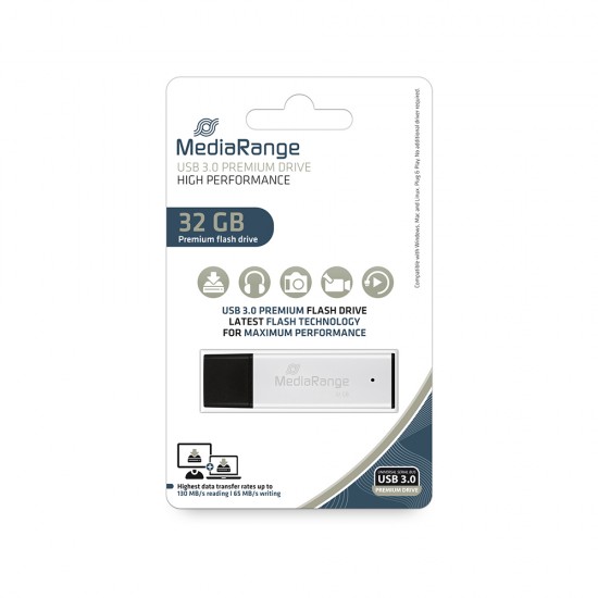 MediaRange USB 3.0 high performance flash drive, 32GB (MR1900) MediaRange USB 3.0 high performance flash drive, 32GB (MR1900)