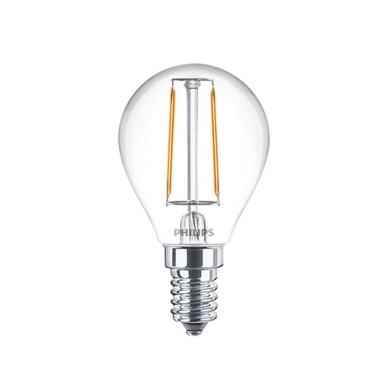 Philips E14 LED Warm White Filament Ball Bulb 2W (25W) (LPH02394) (PHILPH02394)