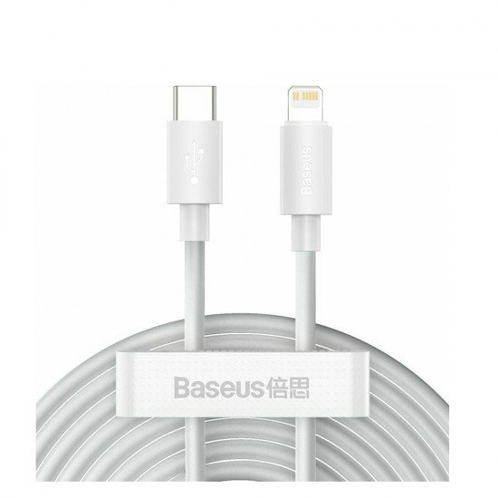 Baseus Lightning Simple Wisdom cable (2pcs/set) PD 20W 5A 1.5m White (TZCATLZJ-02) (BASTZCATLZJ-02)