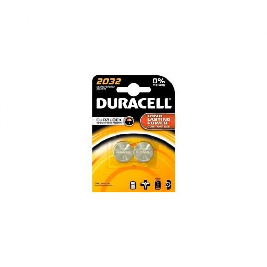 Duracell Long Lasting Power Μπαταρίες Λιθίου Ρολογιών CR2032 3V 2τμχ (DLLPCR2032)(DURDLLPCR2032)