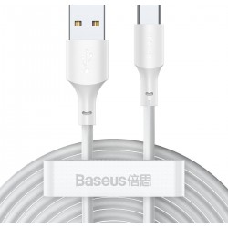 Baseus Simple Wisdom Regular USB 2.0 Cable USB-C male - USB-A male Λευκό 1.5m (TZCATZJ-02) (BASTZCATZJ-02)