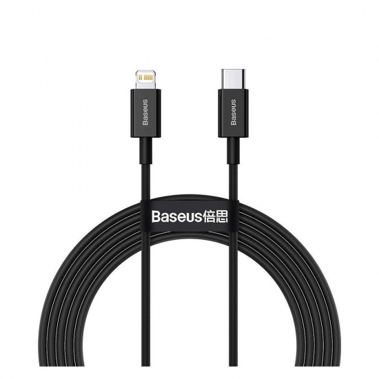 Baseus Superior USB-C to Lightning Cable 20W Μαύρο 2m (CATLYS-C01) (BASCATLYSC01)