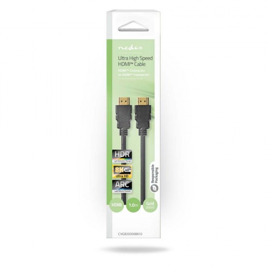 Nedis HDMI 2.0 Cable HDMI male - HDMI male 1m Μαύρο (CVGB35000BK10) (NEDCVGB35000BK10)