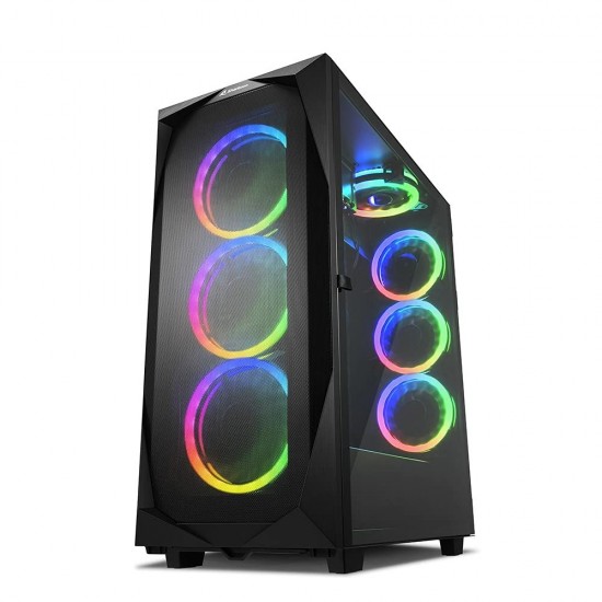 Sharkoon REV300 Gaming Full Tower Κουτί Υπολογιστή με Πλαϊνό Παράθυρο και RGB Φωτισμό Μαύρο (REV300BRGB) (SHRREV300BRGB) Sharkoon REV300 Gaming Full Tower Κουτί Υπολογιστή με Πλαϊνό Παράθυρο και RGB Φωτισμό Μαύρο (REV300BRGB) (SHRREV300BRGB)