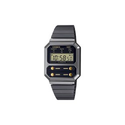Casio Vintage Edgy Ρολόι Χρονογράφος Μπαταρίας με Μαύρο Μεταλλικό Μπρασελέ (A100WEGG-1A2EF) (CASA100WEGG1A2EF)