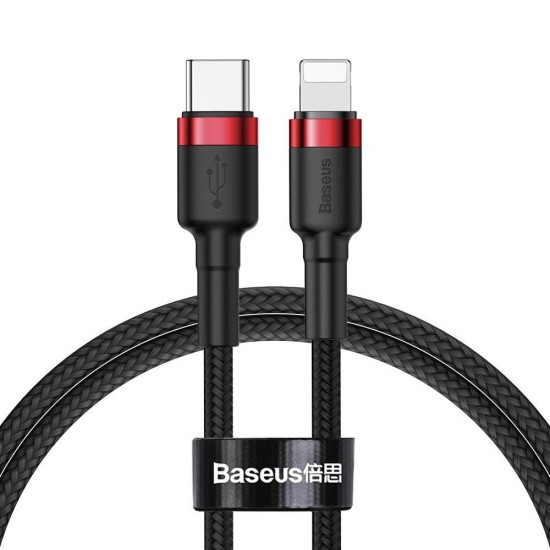 Baseus Cafule Lightning Braided USB-C to Lightning Cable 18W Κόκκινο 1m  (CATLKLF-91) (BASCATLKLF-91)