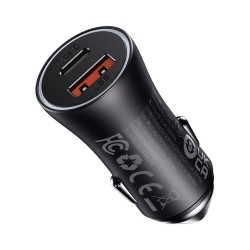 Baseus Car Charger Golden Contactor Max, USB + USB-C, 60w Grey (CGJM000113) (BASCGJM000113) Baseus Car Charger Golden Contactor Max, USB + USB-C, 60w Grey (CGJM000113) (BASCGJM000113)