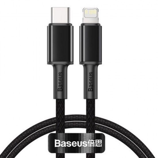 Baseus High Density Braided Cable Type-C To Lightning, Pd, 20w, 1m Black (CATLGD-01) (BASCATLGD-01) Baseus High Density Braided Cable Type-C To Lightning, Pd, 20w, 1m Black (CATLGD-01) (BASCATLGD-01)