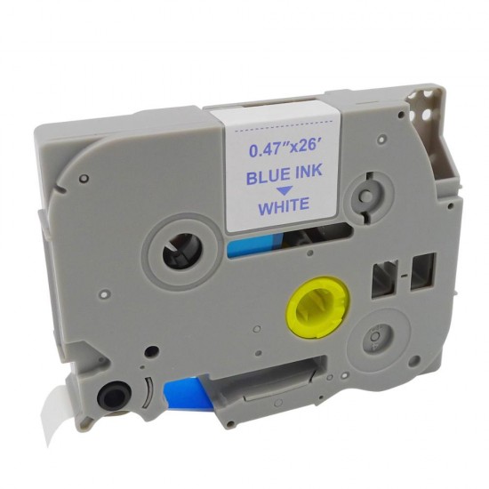 MediaRange Plastic Tape Cassette For Label Printers Using Brother TZ-233/TZe-233 12mm 8m Laminated Blue On White (MRBTZ233) MediaRange Plastic Tape Cassette For Label Printers Using Brother TZ-233/TZe-233 12mm 8m Laminated Blue On White (MRBTZ233)