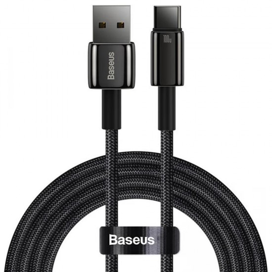 Baseus Tungsten Gold Cable USB to USB-C, 100W, 1m (black) (CAWJ000001) (BASCAWJ000001) Baseus Tungsten Gold Cable USB to USB-C, 100W, 1m (black) (CAWJ000001) (BASCAWJ000001)