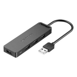 VENTION 4-Port USB 2.0 Hub with Power Supply 0.15M Black (CHMBB) (VENCHMBB) VENTION 4-Port USB 2.0 Hub with Power Supply 0.15M Black (CHMBB) (VENCHMBB)