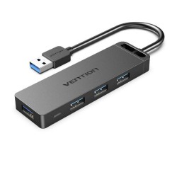 VENTION 4-Port USB 3.0 Hub with Power Supply 0.15M Black (CHLBB) (VENCHLBB) VENTION 4-Port USB 3.0 Hub with Power Supply 0.15M Black (CHLBB) (VENCHLBB)