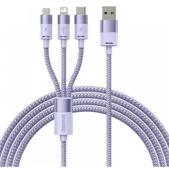 Baseus Καλώδιο USB 3σε1 StarSpeed Series USB-C + MicroUSB + Lightning 3.5A 1.2m Λιλά (CAXS000005) (BASCAXS000005) Baseus Καλώδιο USB 3σε1 StarSpeed Series USB-C + MicroUSB + Lightning 3.5A 1.2m Λιλά (CAXS000005) (BASCAXS000005)