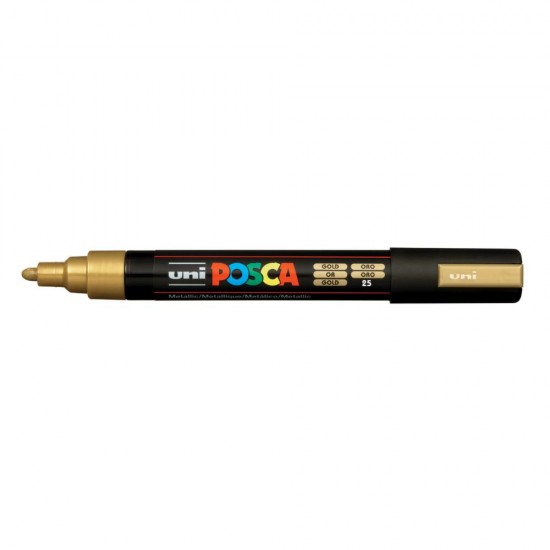 Uni-Ball Μαρκαδοροι Posca Pc-5M Medium Gold (PC5MMGLD) (UNIPC5MMGLD)