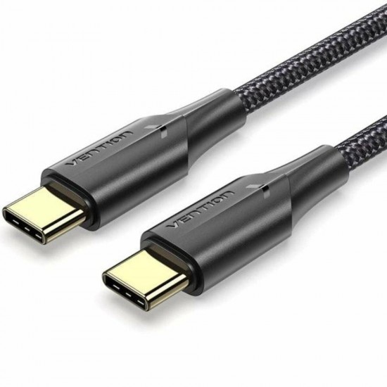 VENTION Nylon Braided Type-C to Type-C 3A Cable 3M Black LED Type (TAUBI) (VENTAUBI)