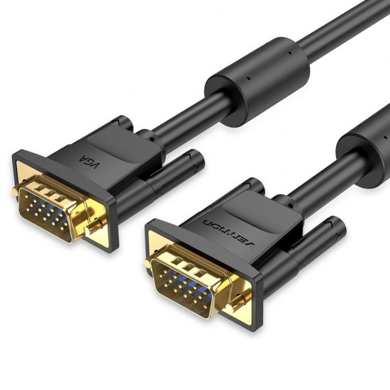 VENTION VGA (3+6) Male to Male Cable with Ferrite Cores 3M Black (DAEBI) (VENDAEBI)