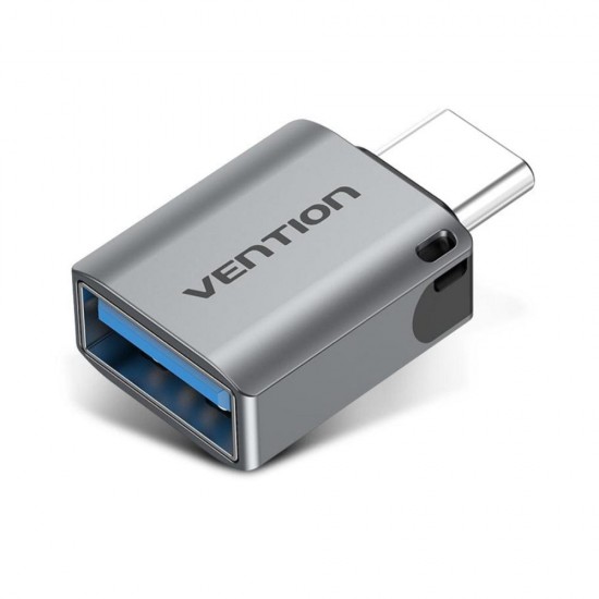 VENTION Type-C Male to USB 3.0 Female OTG Adapter Gray Aluminum Alloy Type (CDQH0) (VENCDQH0)