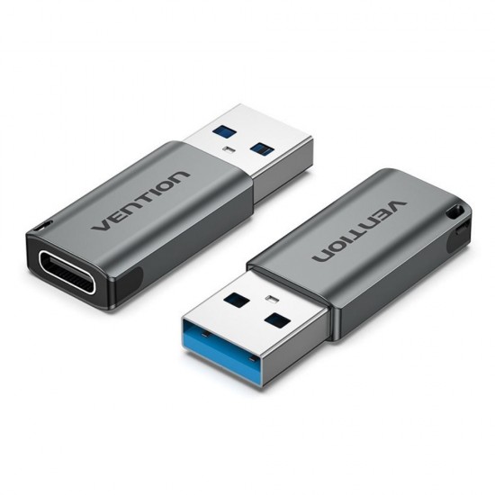 VENTION USB 3.0 Male to Type-C Female Adapter Gray Aluminum Alloy Type (CDPH0) (VENCDPH0)