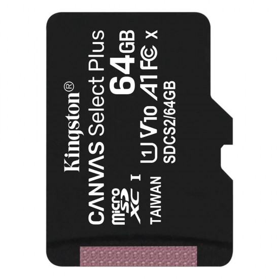 Kingston Canvas Select Plus flash memory card 64 GB microSDXC UHS I (SDCS2/64GBSP) (KINSDCS2-64GBSP) Kingston Canvas Select Plus flash memory card 64 GB microSDXC UHS I (SDCS2/64GBSP) (KINSDCS2-64GBSP)