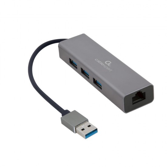 Cablexpert USB 3.0 Hub 3 Θυρών με σύνδεση USB-A Γκρι (A-AMU3-LAN-01) (GEMA-AMU3-LAN-01) Cablexpert USB 3.0 Hub 3 Θυρών με σύνδεση USB-A Γκρι (A-AMU3-LAN-01) (GEMA-AMU3-LAN-01)