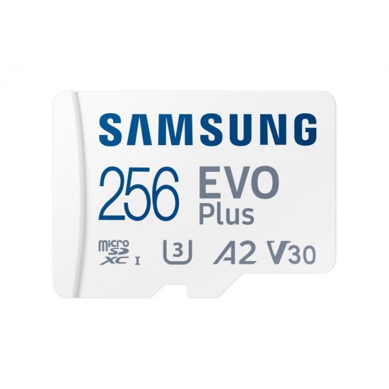 Samsung Evo Plus (2021) microSDXC 256GB Class 10 U3 V30 A2 UHS-I with Adapter (MB-MC256SA/EU) (SAMMB-MC256SA-EU)