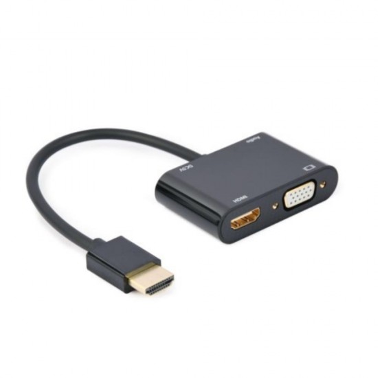 Gembird Μετατροπέας HDMI male σε HDMI / VGA female (A-HDMIM-HDMIFVGAF-01) (GEMA-HDMIM-HDMIFVGAF-01)