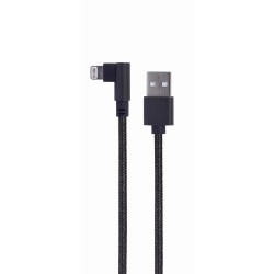 Cablexpert Braided USB to Lightning Cable Μαύρο 0.2m (CC-USB2-AMLML-0.2M) (GEMCC-USB2-AMLML-0.2M)