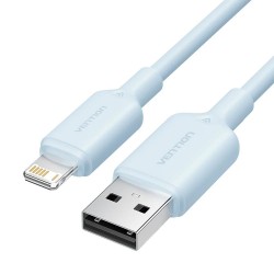 VENTION USB 2.0 A Male to Lightning Male 2.4A Cable 2M Blue PVC Type (LAMSH) (VENLAMSH)