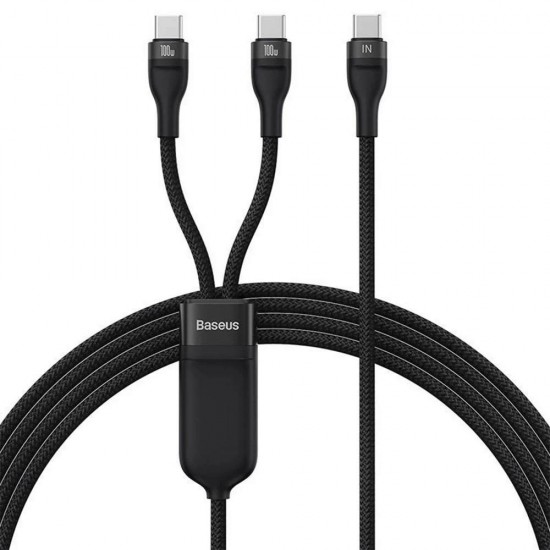 Baseus Καλώδιο USB 2σε1 Flash Series USB-C σε USB-C 100W, 1.5m Μαύρο (CASS060001) (BASCASS060001) Baseus Καλώδιο USB 2σε1 Flash Series USB-C σε USB-C 100W, 1.5m Μαύρο (CASS060001) (BASCASS060001)