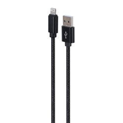 Gembird USB Cable - To 8 Pin Textile Braided Plugs In Metal Sheath 1.8m Black (CCDB-MUSB2B-AMLM-6) (GEMCCDB-MUSB2B-AMLM-6)