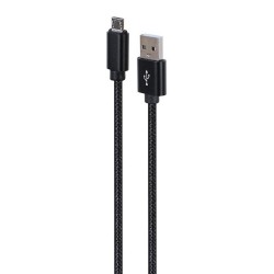 Gembird USB - Micro USB Cable With Textile Braid, Plugs In Metal Casing, 1.8m, Black (CCDB-MUSB2B-AMBM-6) (GEMCCDB-MUSB2B-AMBM-6)