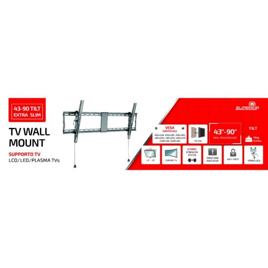 Superior Επιτοίχια Βάση Τηλεόρασης Tilt Extra Slim 42