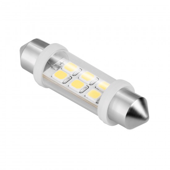 Λάμπα LED αυτοκινήτου 12V 10x40, 6xSMD Sv8.5, λευκό