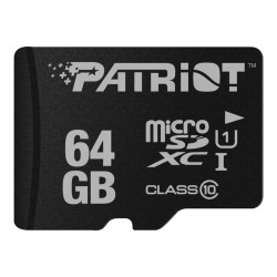 Patriot LX Series 64 GB microSDXC Black UHS-I U1 Class 10 (PSF64GMDC10) (PATRPSF64GMDC10) Patriot LX Series 64 GB microSDXC Black UHS-I U1 Class 10 (PSF64GMDC10) (PATRPSF64GMDC10)
