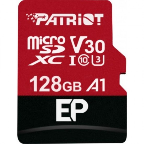 Patriot EP 128 GB microSDXC Black/Red UHS-I U3 Class 10 V30 A1 (PEF128GEP31MCX) (PATRPEF128GEP31MCX)