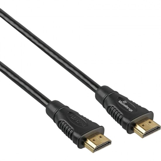 MediaRange HDMI Premium High Speed with Ethernet Cable, Ver. 2.0, 18 Gbps Ver. 2.1, 4k@60Hz, 2.0m, Black (MRCS247)