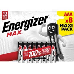 Energizer Max LR03/AAA alkaline battery (blister) - 8 pieces (ENE20386)
