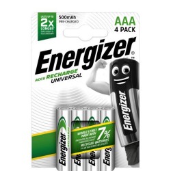 Energizer R03/AAA Ni-MH 500mAh rechargeable batteries (ENE19105) Energizer R03/AAA Ni-MH 500mAh rechargeable batteries (ENE19105)