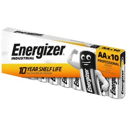 Energizer Industrial LR6 AA Alkaline Battery - 10 Pieces (ENE3407)