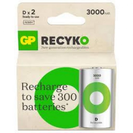 GP ReCyko 3000mAh rechargeable batteries D/R20 Ni-MH  (GPB20981) GP ReCyko 3000mAh rechargeable batteries D/R20 Ni-MH  (GPB20981)