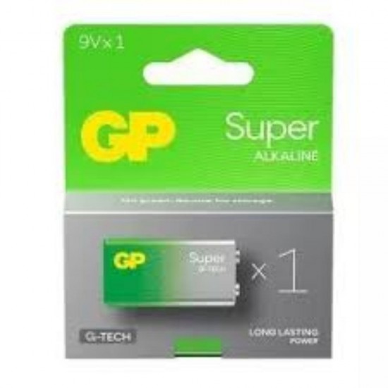 GP Super Alkaline G-TECH 6LR61/9V Alkaline Battery (GPB20309) GP Super Alkaline G-TECH 6LR61/9V Alkaline Battery (GPB20309)