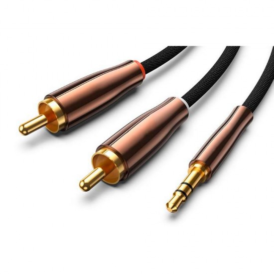 Ugreen 2x RCA cable AV170 Cinch jack 3.5mm 1m black (80845) (UGR80845) Ugreen 2x RCA cable AV170 Cinch jack 3.5mm 1m black (80845) (UGR80845)