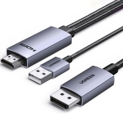 Ugreen Καλώδιο DisplayPort HDMI HD169 4K 60Hz 2m czarny (55329) (UGR55329)