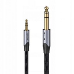 VENTION Cotton Braided TRS 3.5mm Male to 6.5mm Male Audio Cable 1M Gray Aluminum Alloy Type (BAUHF) (VENBAUHF)