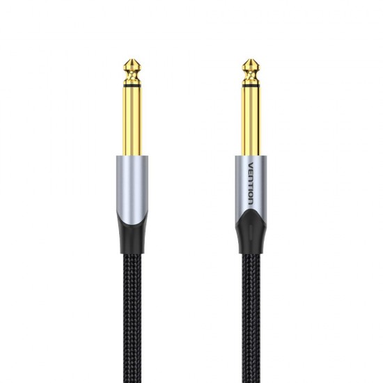 VENTION Cotton Braided 6.5mm Male to Male Audio Cable 1M Gray Aluminum Alloy Type (BASHF) (VENBASHF)